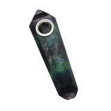 Gemstone Hand Pipe Rainbow Fluorite Hand Pipes - Tophatter Daily Deals