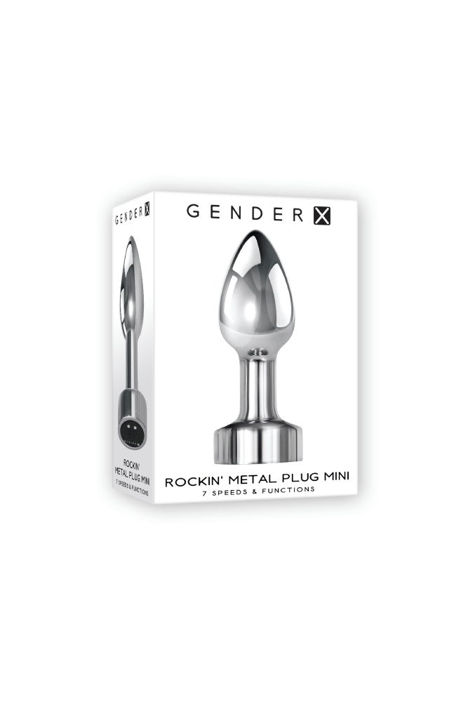 Gender X - Rockin Vibrating Metal Plug - Assorted Sizes - Silver Mini Silver Sex Toy - Tophatter Daily Deals