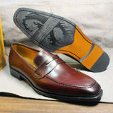 Genuine Calf Leather Loafers Men Dress Shoes Loafers - Tophatter Daily Deals