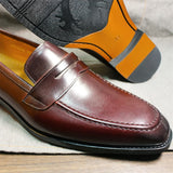 Genuine Calf Leather Loafers Men Dress Shoes Loafers - Tophatter Daily Deals