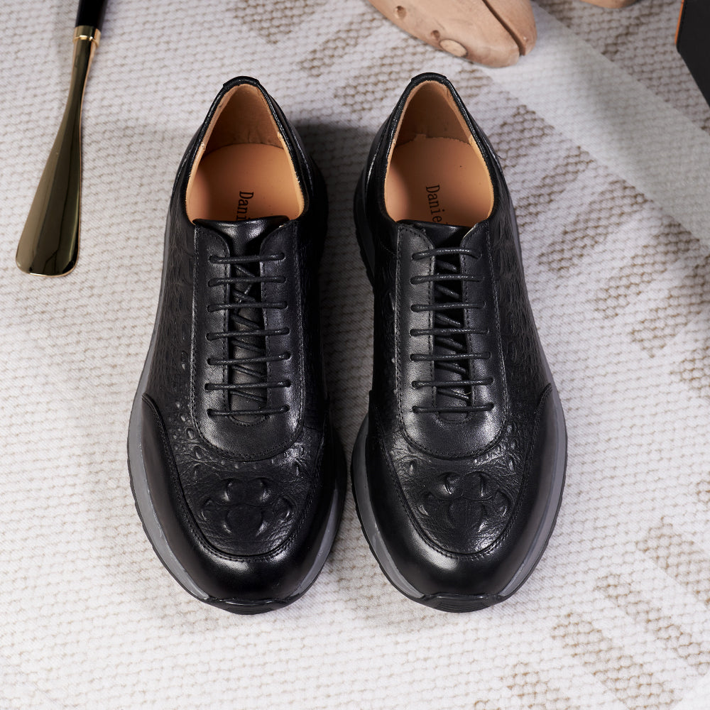 Genuine Cow Leather Mens Casual Sneaker Leather Shoes - Tophatter Daily Deals