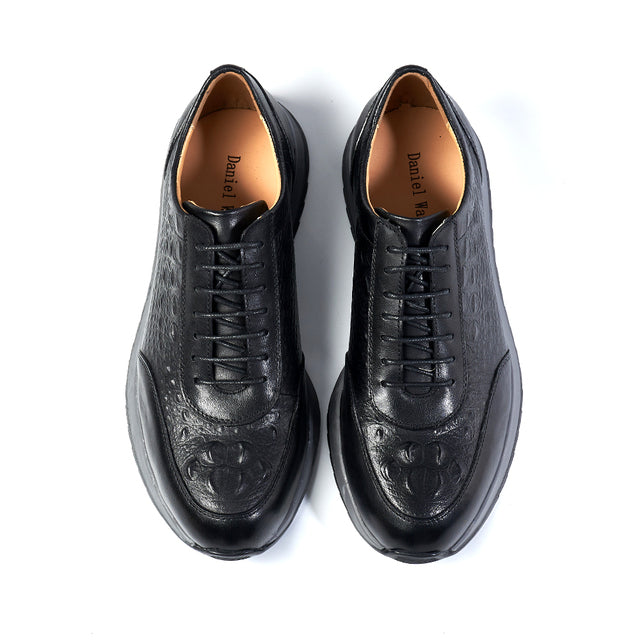 Genuine Cow Leather Mens Casual Sneaker Leather Shoes - Tophatter Daily Deals