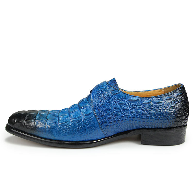 Genuine Leather Crocodile Pattern Men‘s Formal Leather Shoes Classic Shoes - Tophatter Daily Deals