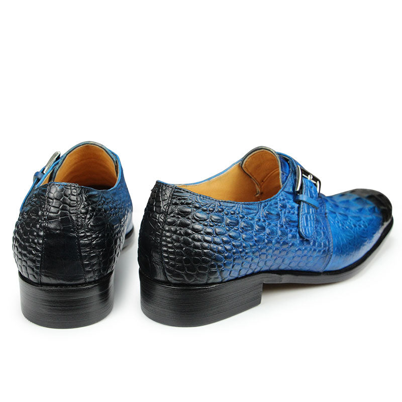 Genuine Leather Crocodile Pattern Men‘s Formal Leather Shoes Classic Shoes - Tophatter Daily Deals