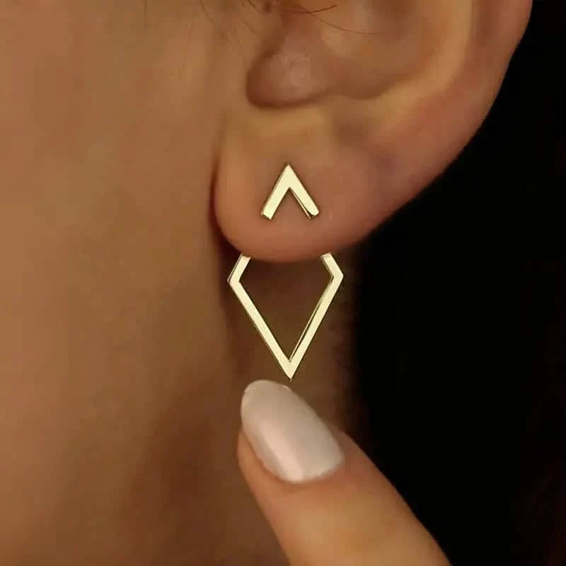 Geometric Stud Earrings Gold Earrings - Tophatter Daily Deals