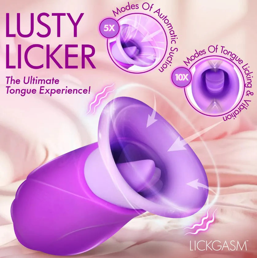 Licking Violet – Suction and Licking Vibrator with 10 Modes > Sex Toys For Ladies > Air Pulsation - Tophatter Daily Deals