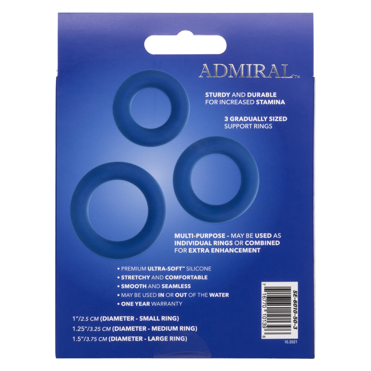 Admiral Universal Cock Ring Set – Gradual Size Silicone Rings Set > Cock Ring > Sets - Tophatter Daily Deals