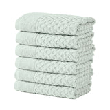 Cotton Diamond Waffle Weave Bath Towel Set - Grayson Collection Hand Towel (Pack of 6) Pastel Blue Bath - Tophatter Daily Deals