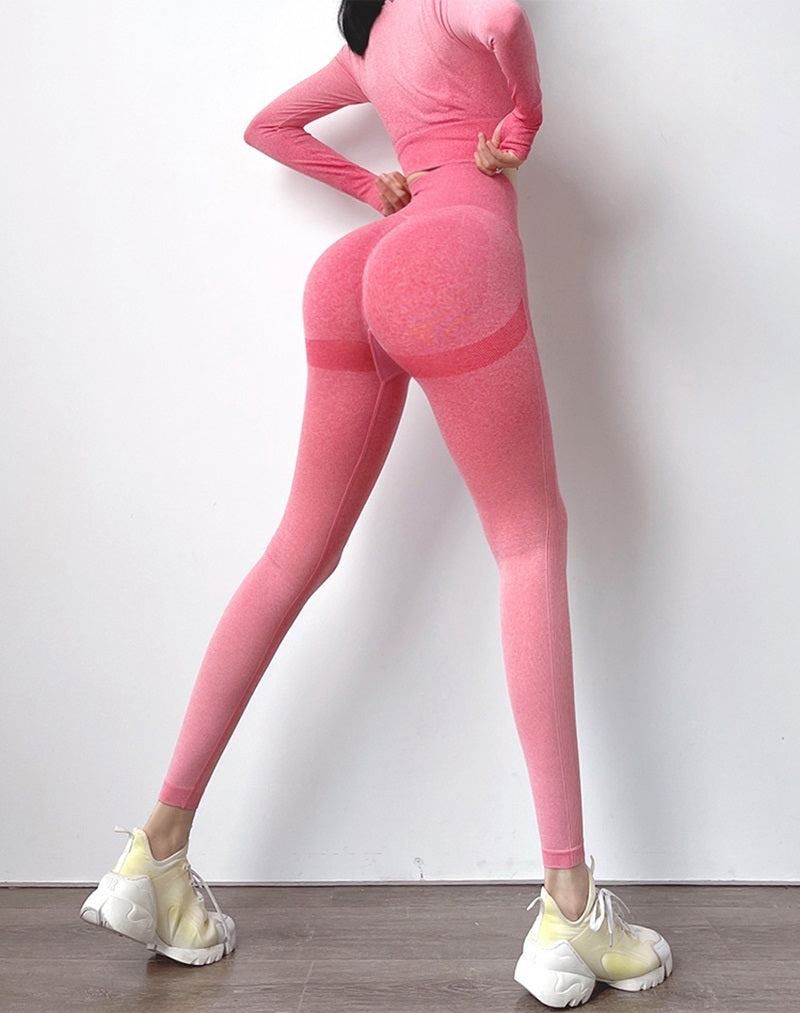 Girl Yoga Pants For Women Fitness Gym Sports Leggings Red Gradient Leggings - Tophatter Daily Deals