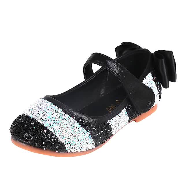 Girls' Glitters PU Sequined Jeweled Flat Shoes Black Kids' & Baby Clothing - Tophatter Daily Deals