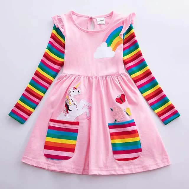 Girls' Unicorn Rainbow Flower Dress Pink Kids' & Baby Clothing - Tophatter Daily Deals