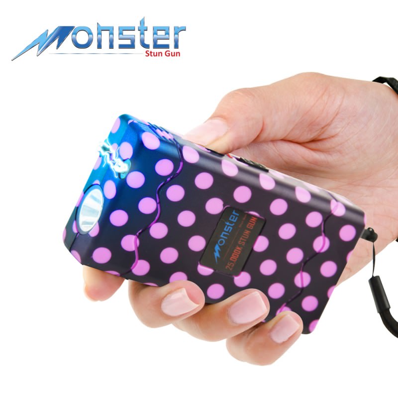 25 Million Volt Rechargeable Stun Gun W/ LED Light & Disable Pin Purple/Black Collectible Weapons - Tophatter Daily Deals