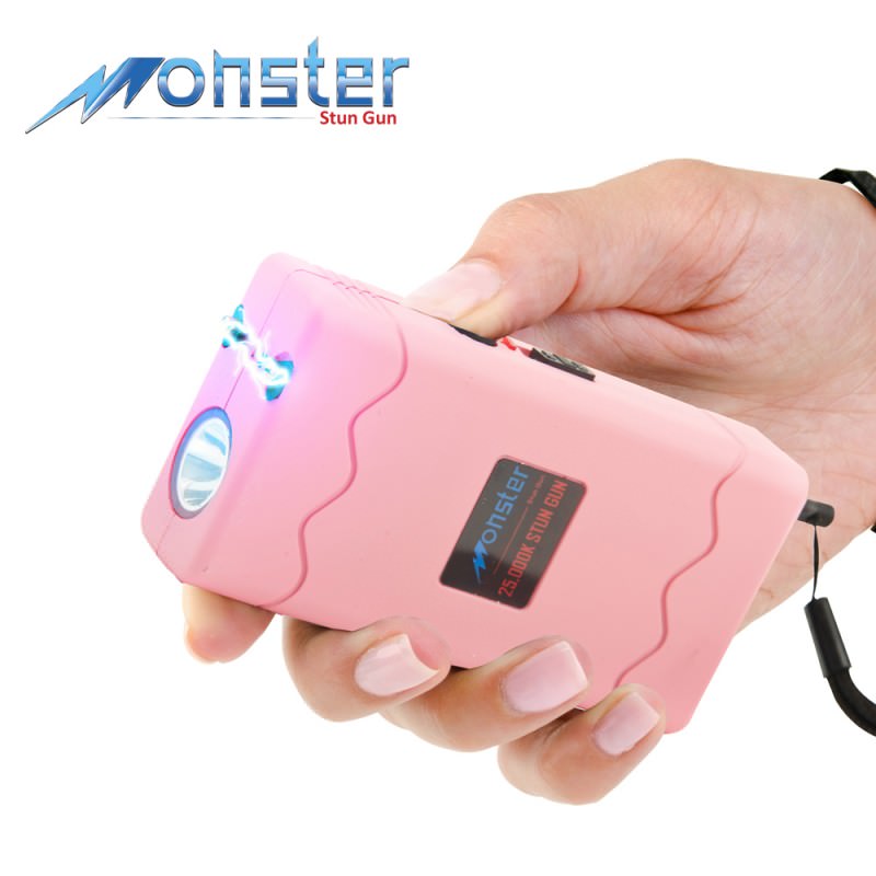 25 Million Volt Rechargeable Stun Gun With LED Light and Disable Pin Pink - TOPHATTER'S ARMORY DEALS Collectible Weapons - Tophatter Daily Deals