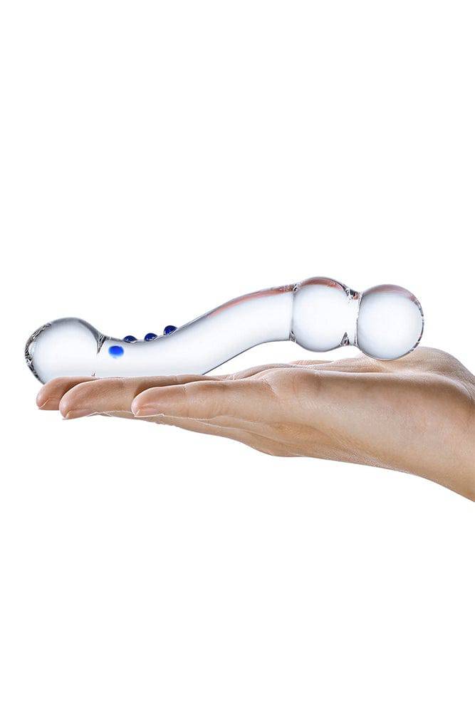 Gläs - Textured - 6" G-Spot Glass Dildo - Clear/Blue Sex Toy - Tophatter Daily Deals