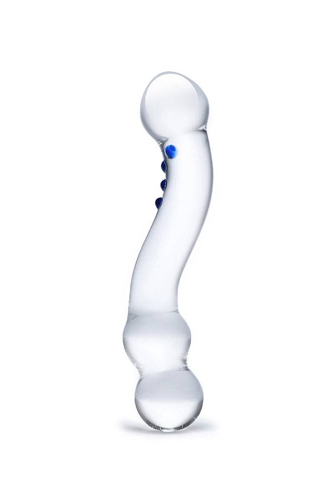 Gläs - Textured - 6" G-Spot Glass Dildo - Clear/Blue Sex Toy - Tophatter Daily Deals