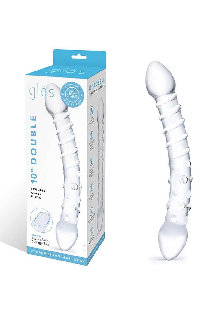Gläs - Double Trouble - 10" Doubled Ended Glass Dildo - Clear Sex Toy - Tophatter Daily Deals