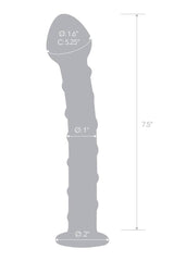 Gläs - Mr. Swirly - 8.25" Textured Glass Dildo - Clear/Red Sex Toy - Tophatter Daily Deals