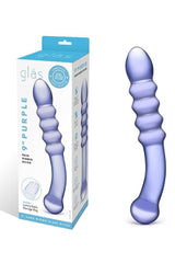 Gläs - Purple Rain - 9" Ribbed Glass Dildo - Purple Sex Toy - Tophatter Daily Deals