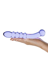 Gläs - Purple Rain - 9" Ribbed Glass Dildo - Purple Sex Toy - Tophatter Daily Deals
