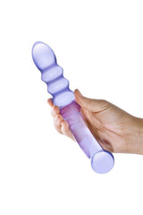 Gläs - Purple Rain - 9" Ribbed Glass Dildo - Purple Sex Toy - Tophatter Daily Deals