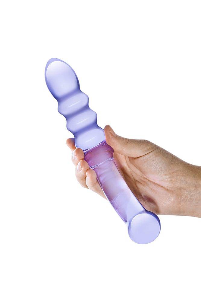 Gläs - Purple Rain - 9" Ribbed Glass Dildo - Purple Sex Toy - Tophatter Daily Deals