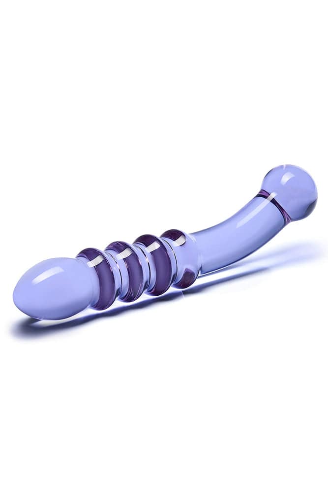 Gläs - Purple Rain - 9" Ribbed Glass Dildo - Purple Sex Toy - Tophatter Daily Deals