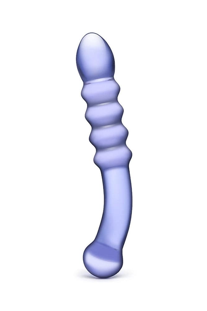 Gläs - Purple Rain - 9" Ribbed Glass Dildo - Purple Sex Toy - Tophatter Daily Deals