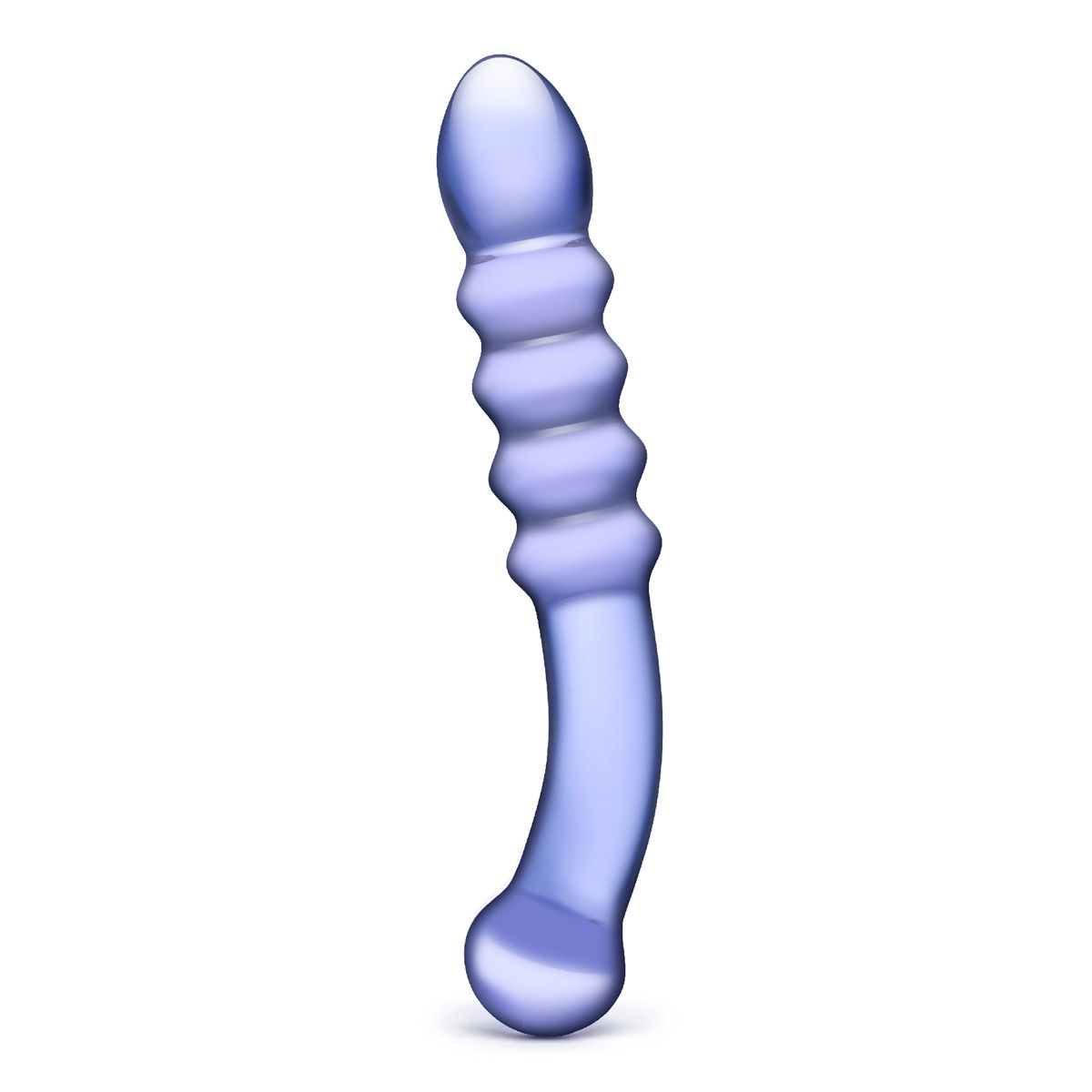 Glas Purple Rain 9" Ribbed Dildo in Clear Dildo - Tophatter Daily Deals
