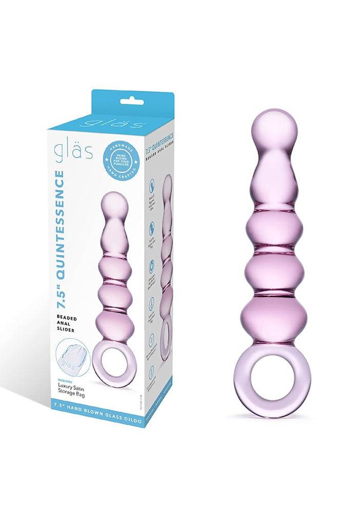 Gläs - Quintessence Anal Slider - 7.5" Beaded Glass Dildo - Pink Sex Toy - Tophatter Daily Deals