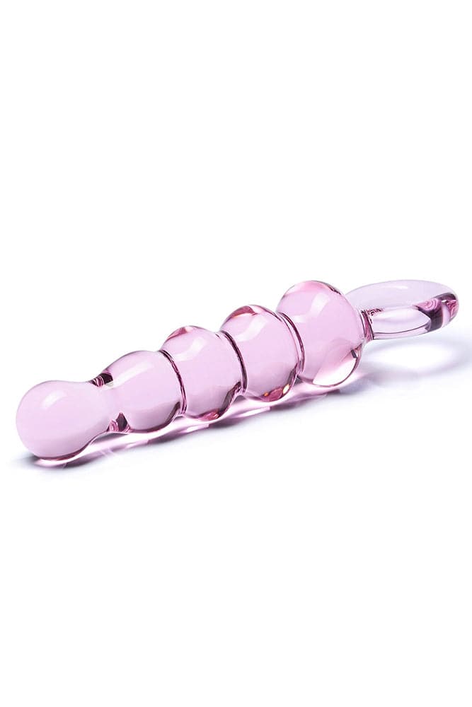 Gläs - Quintessence Anal Slider - 7.5" Beaded Glass Dildo - Pink Sex Toy - Tophatter Daily Deals