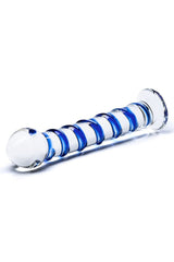Gläs - Blue Spiral - 7.5" Glass Dildo - Blue/Clear Sex Toy - Tophatter Daily Deals