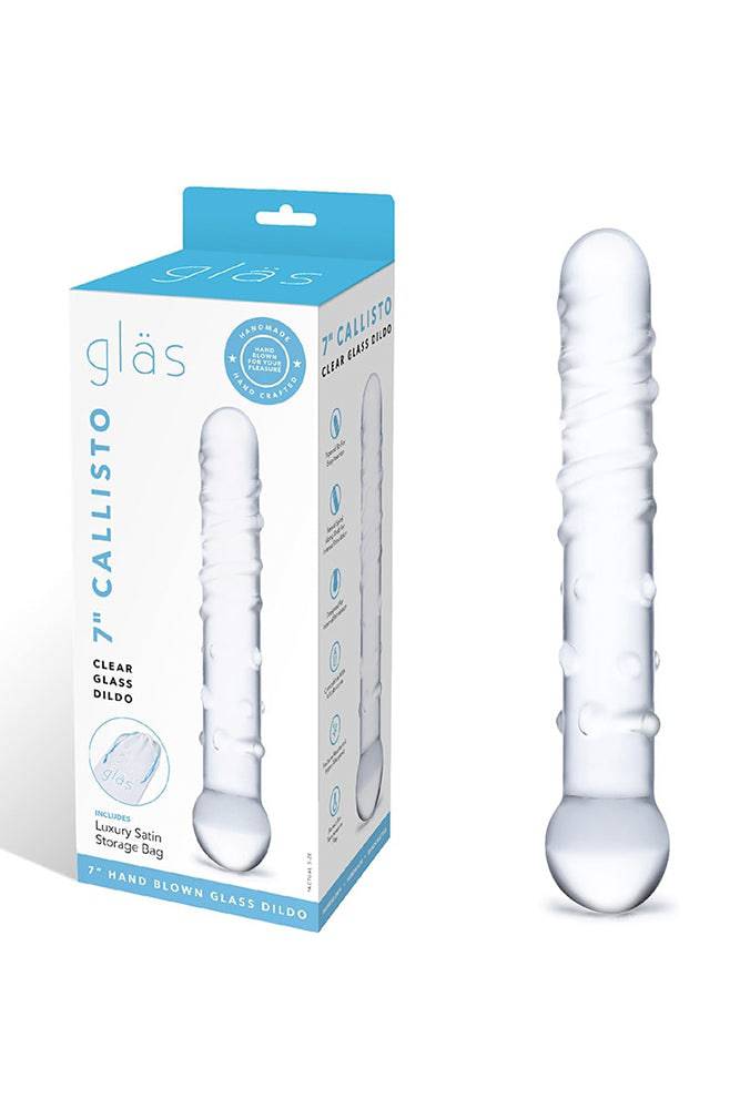 Gläs - Callisto - 7" Textured Glass Dildo - Clear Sex Toy - Tophatter Daily Deals