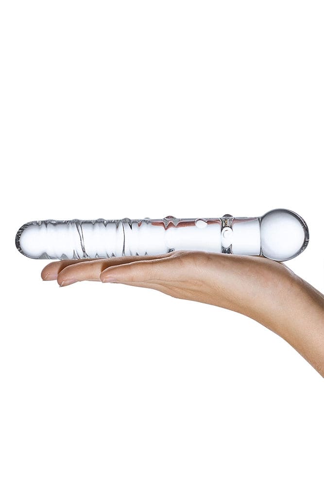 Gläs - Callisto - 7" Textured Glass Dildo - Clear Sex Toy - Tophatter Daily Deals