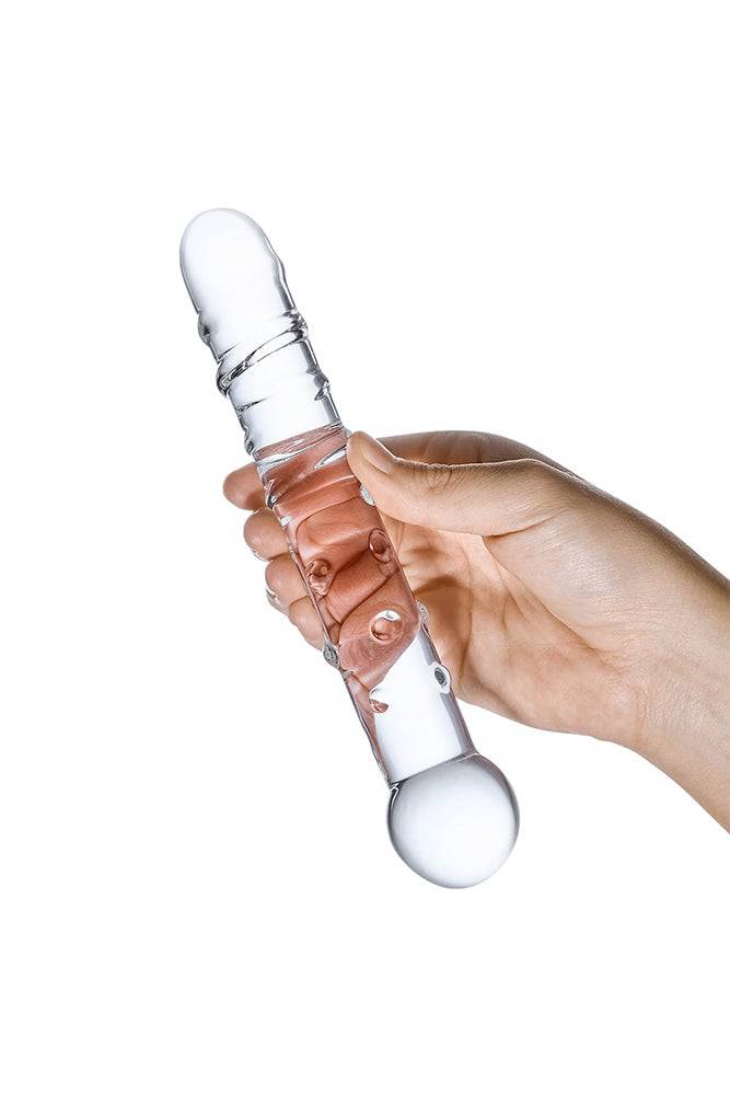 Gläs - Callisto - 7" Textured Glass Dildo - Clear Sex Toy - Tophatter Daily Deals