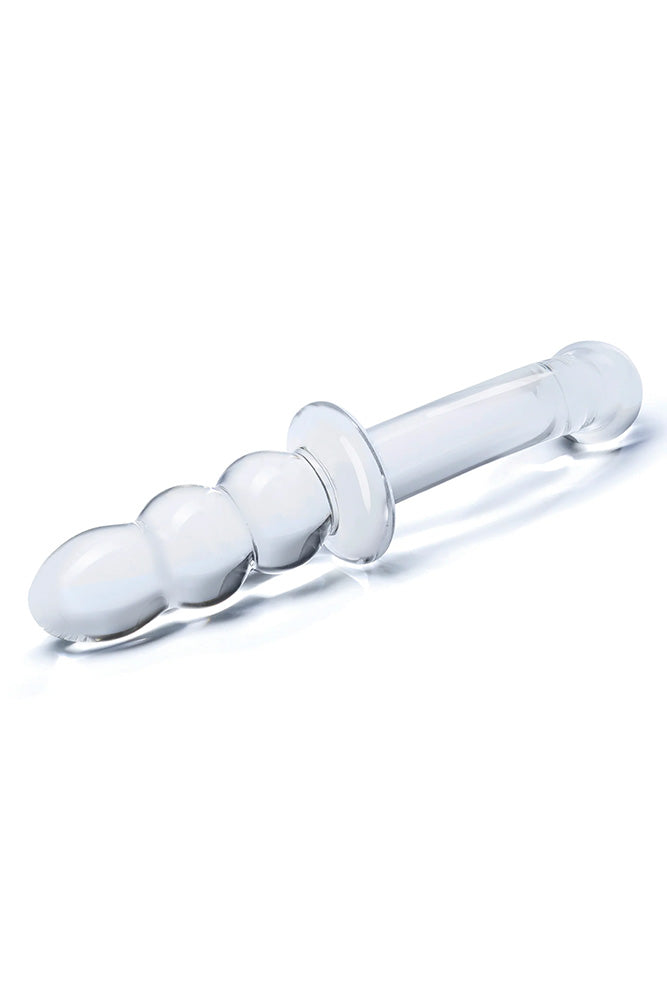Gläs - Ribbed 8" G-Spot Double Ended Glass Dildo - Clear Sex Toy - Tophatter Daily Deals