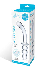 Gläs - Ribbed 8" G-Spot Double Ended Glass Dildo - Clear Sex Toy - Tophatter Daily Deals