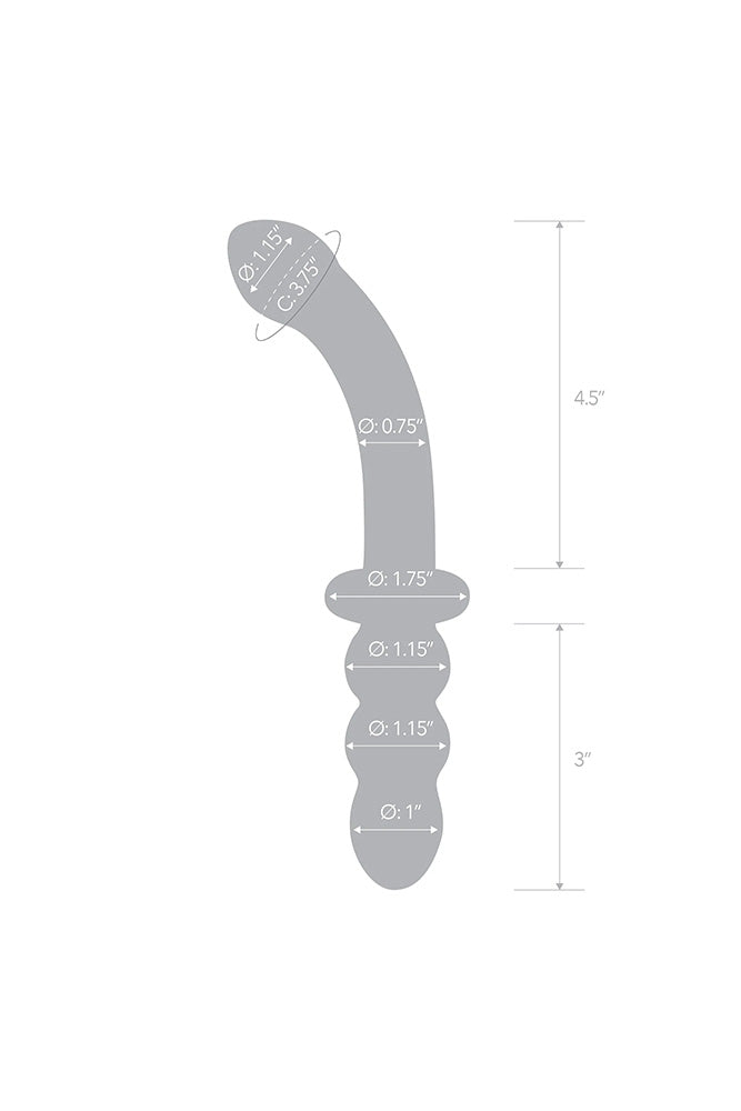 Gläs - Ribbed 8" G-Spot Double Ended Glass Dildo - Clear Sex Toy - Tophatter Daily Deals