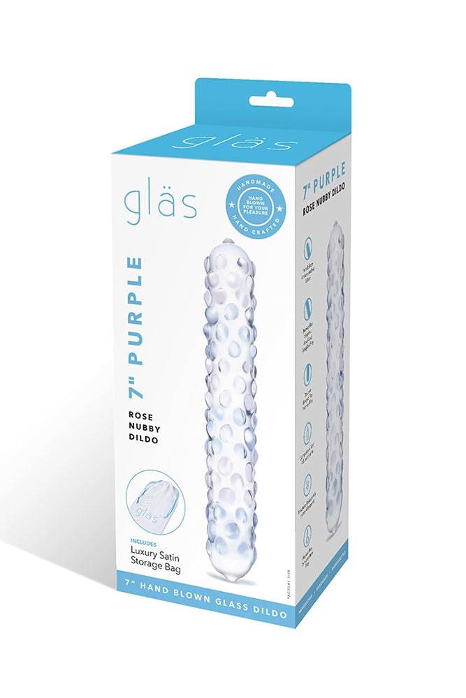 Gläs - Purple Rose - 7" Nubby Dildo - Clear Sex Toy - Tophatter Daily Deals
