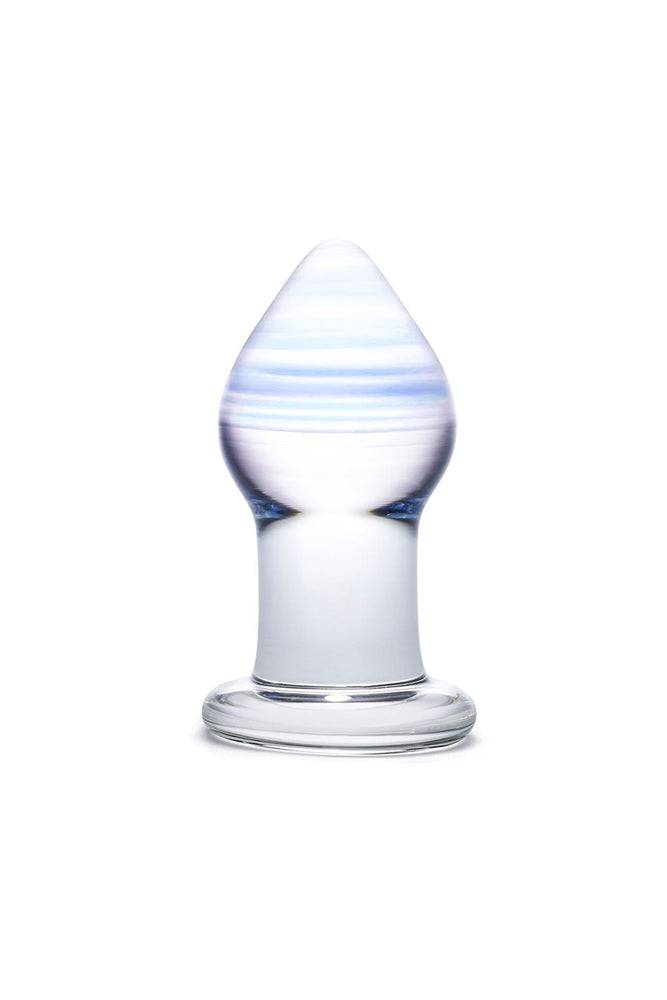 Gläs - Amethyst Rain - 3.25" Glass Butt Plug - Clear/Blue Sex Toy - Tophatter Daily Deals