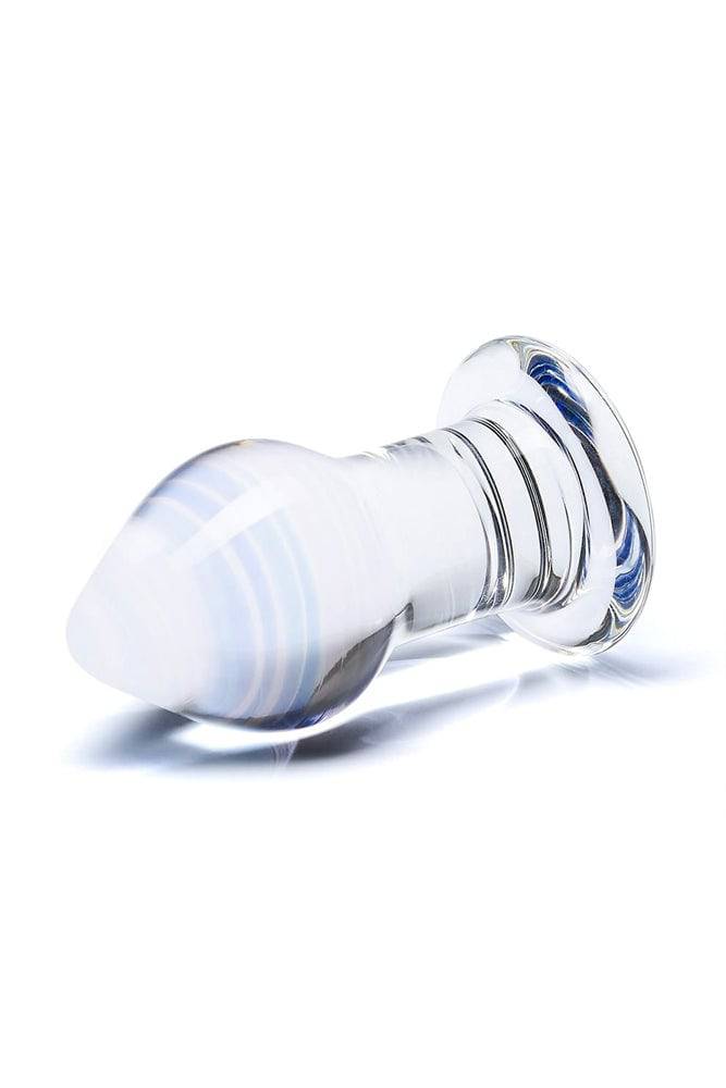 Gläs - Amethyst Rain - 3.25" Glass Butt Plug - Clear/Blue Sex Toy - Tophatter Daily Deals