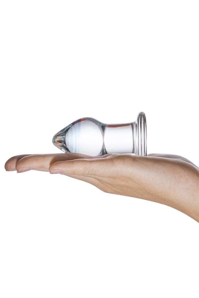 Gläs - Amethyst Rain - 3.25" Glass Butt Plug - Clear/Blue Sex Toy - Tophatter Daily Deals