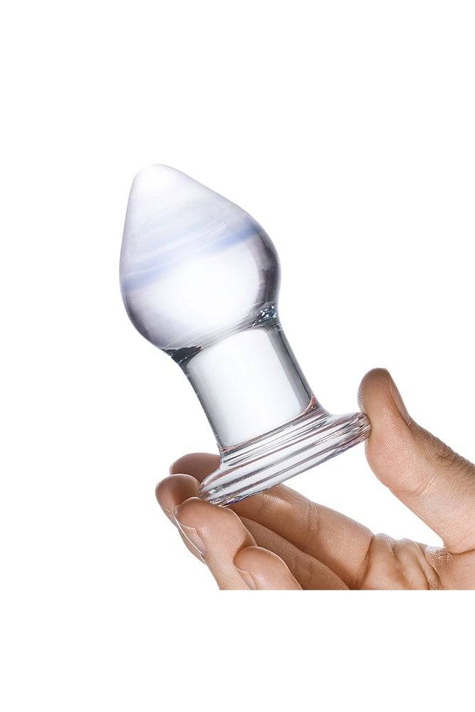 Gläs - Amethyst Rain - 3.25" Glass Butt Plug - Clear/Blue Sex Toy - Tophatter Daily Deals
