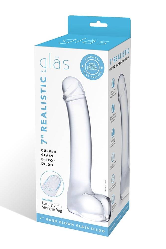 Gläs - Curved Realistic 7" Glass G-Spot Dildo - Clear Sex Toy - Tophatter Daily Deals