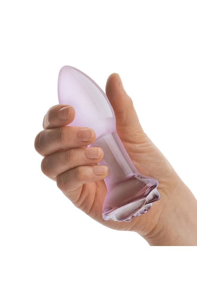 Gläs - Rosebud - 5" Glass Butt Plug - Pink Sex Toy - Tophatter Daily Deals