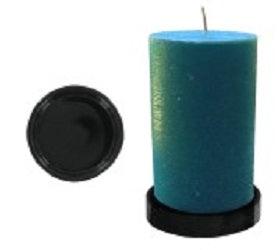 SDP-Round Glass Black Plate Candle Holder Security - Tophatter Daily Deals