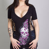 Hot Leathers Slit Side Sugar Paisley Shirt Ladies Short Sleeve - Tophatter Daily Deals