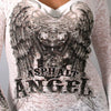 Hot Leathers Asphalt Angel Long Sleeve Burnout Tee Ladies Long Sleeve - Tophatter Daily Deals