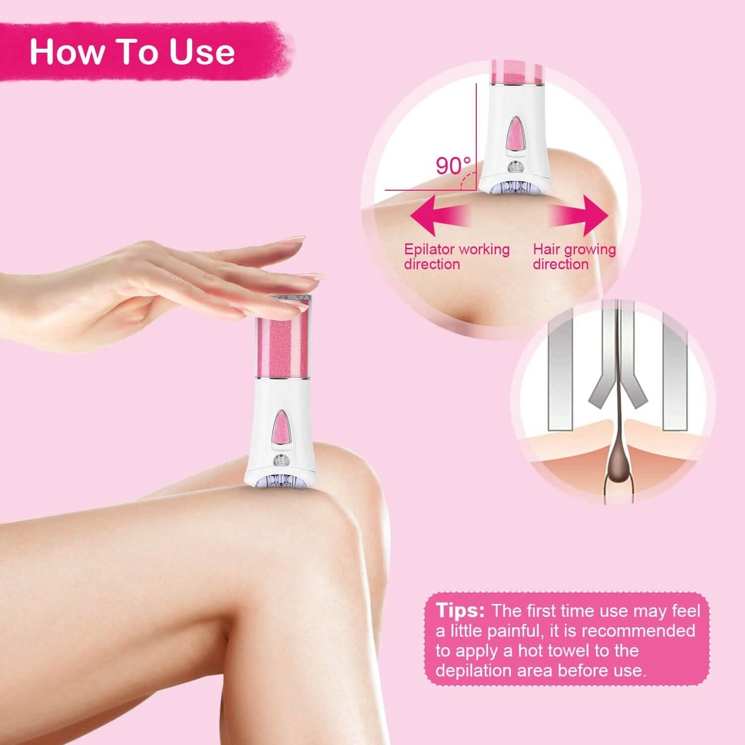 Glide Epilator Women Shaver Facial Body Hair Remover Beauty & Personal Care - Tophatter Daily Deals