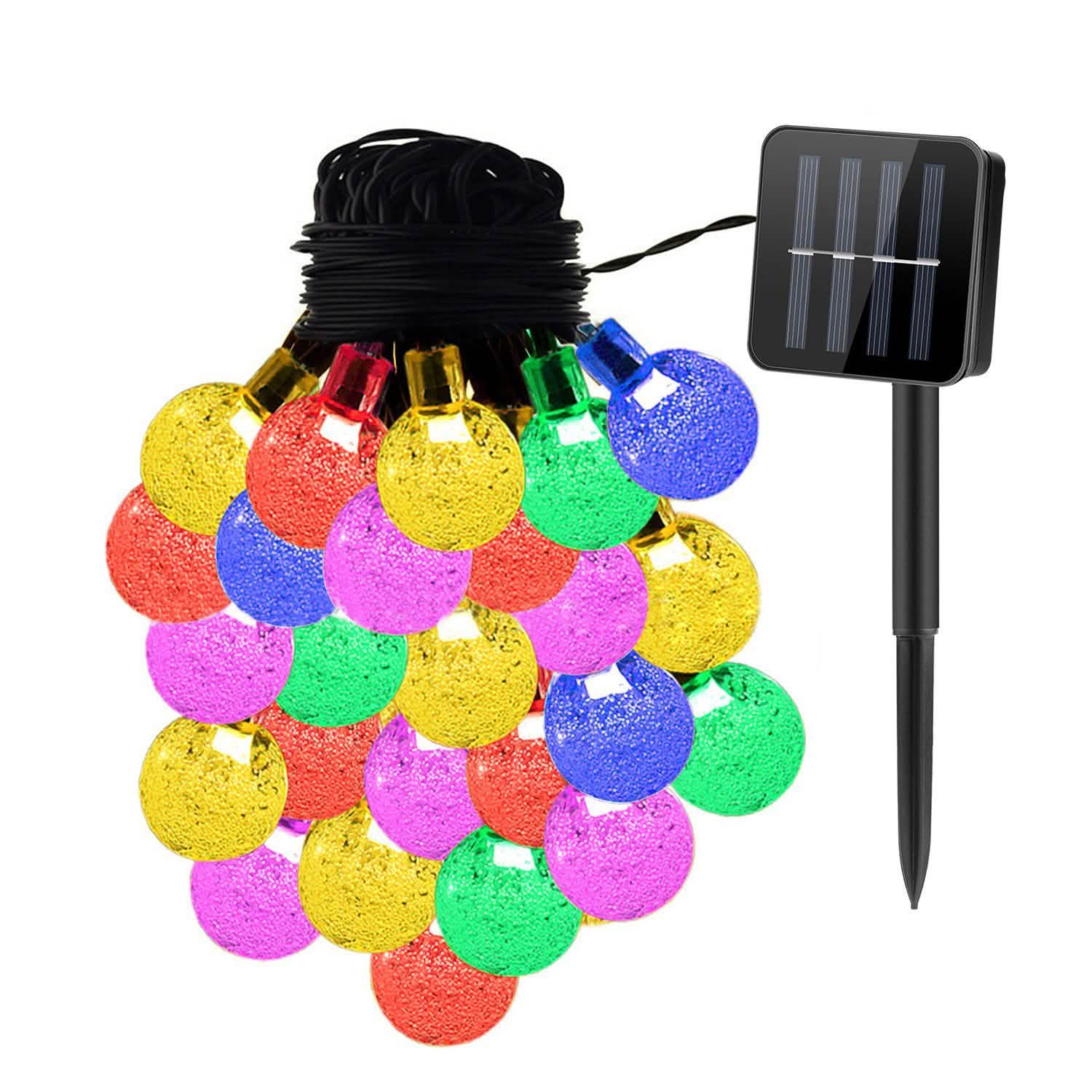 Globe String Solar Lights 30 Ball Color String & Fairy Lights - Tophatter Daily Deals