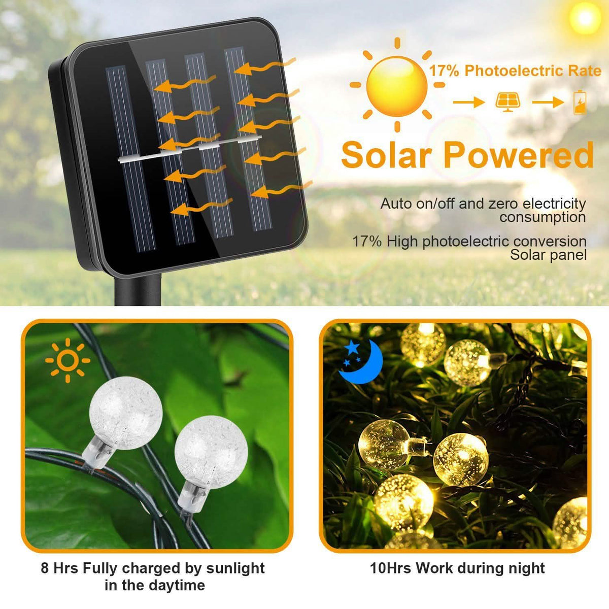 Globe String Solar Lights 30 Ball String & Fairy Lights - Tophatter Daily Deals